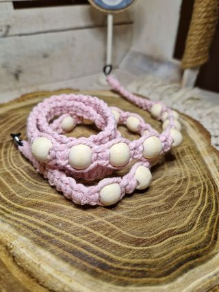 Portaocchiali macramé rosa