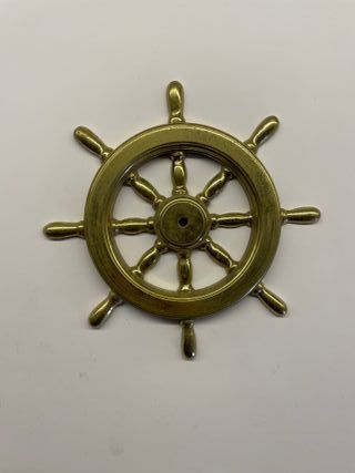 Ruota timone in ottone, diametro 14 cm
