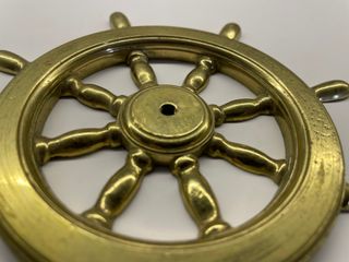 Ruota timone in ottone, diametro 14 cm