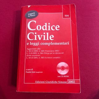 Codice Civile. Edizioni giuridiche Simone 2002