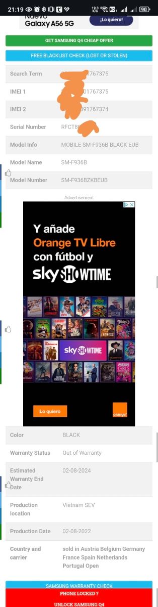 Samsung fold 4 5G 256 gb 12 ram