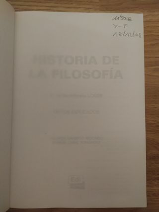Historia de la filosofía