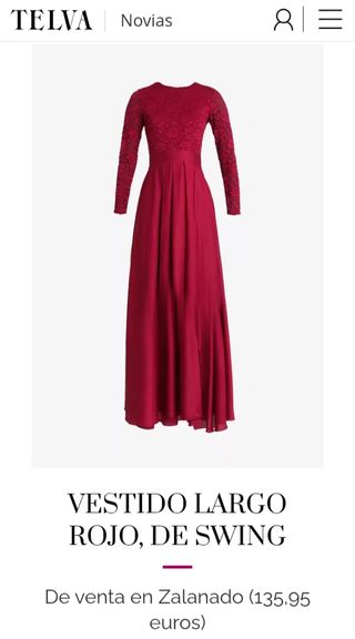 Vestido boda talla 38 magenta rojo 