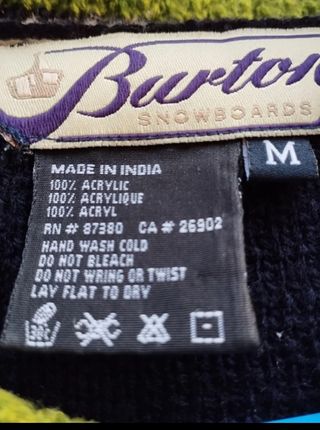 Jersey Burton Snowboard. Vintage.