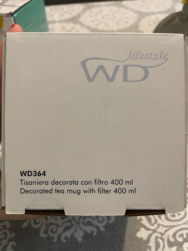 Tisaniera WD vetro coperchio e filtro con manico