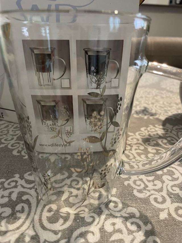 Tisaniera WD vetro coperchio e filtro con manico