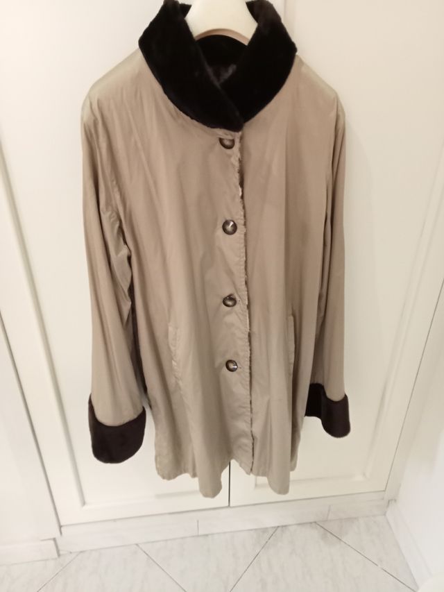Cappotto donna double face con pelliccia