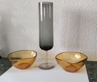 Lote 2 cuencos y copa larga