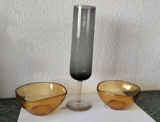 Lote 2 cuencos y copa larga
