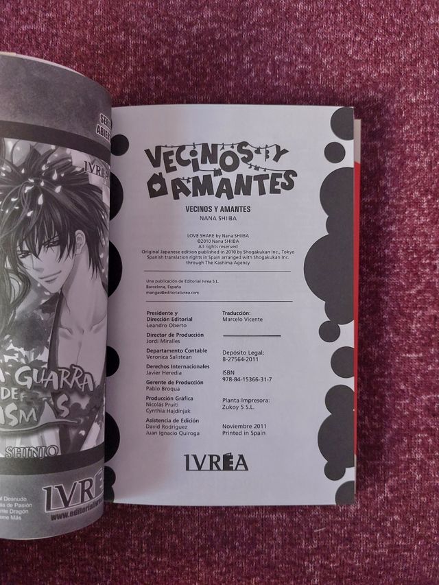 Manga Vecinos y amantes, de Nana Shiiba