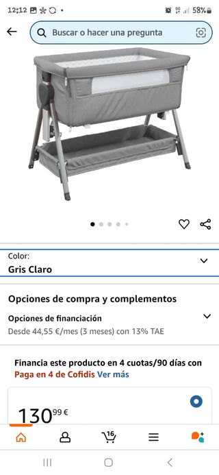 Cuna Colecho + colchón extra