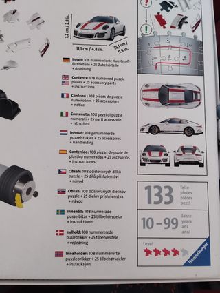 Puzzle 3D. Porsche 911 R. Ravensburger