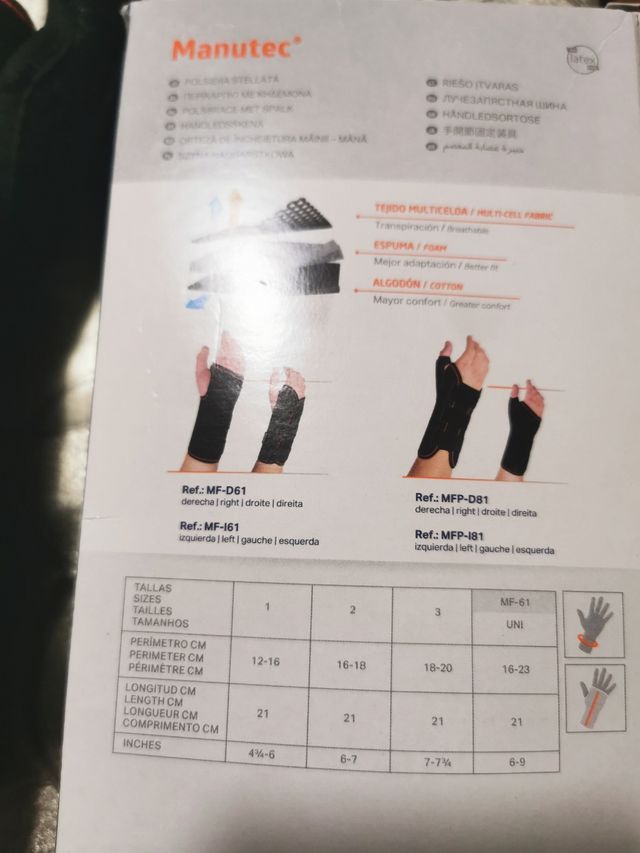 Muñequera mano izquierda