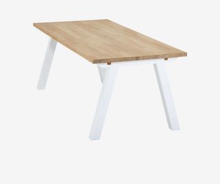 Mesa comedor roble/beige con extensiones