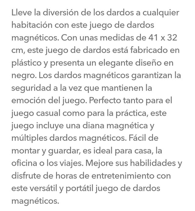 Juego de dardos magnético