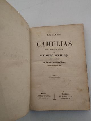 ☑️La dama de las camelias (1861) Cuarta edición