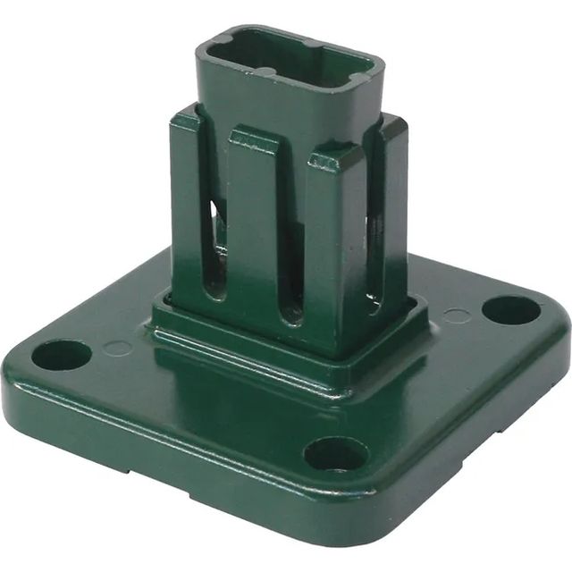 Valla rígida y postes verde y blancos