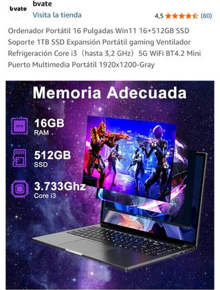 Ordenador portatil Bvate nuevo 