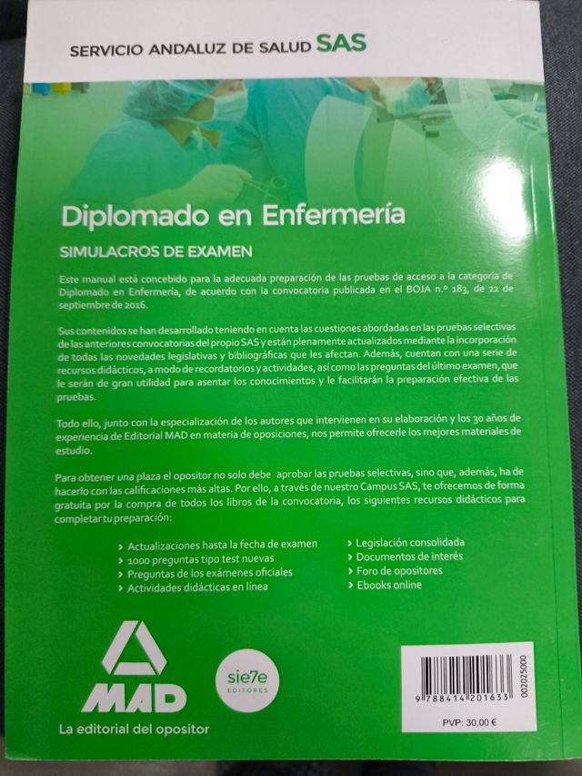 Simulacros de Examen. Enfermería. SAS.