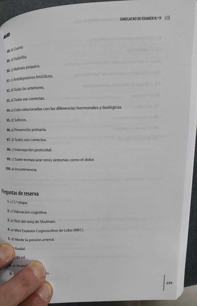Simulacros de Examen. Enfermería. SAS.