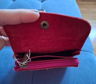 Monedero de piel Fucsia