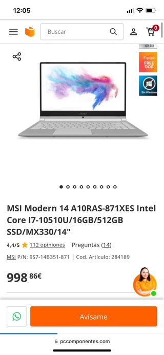 Ordenador Portatil MSI
