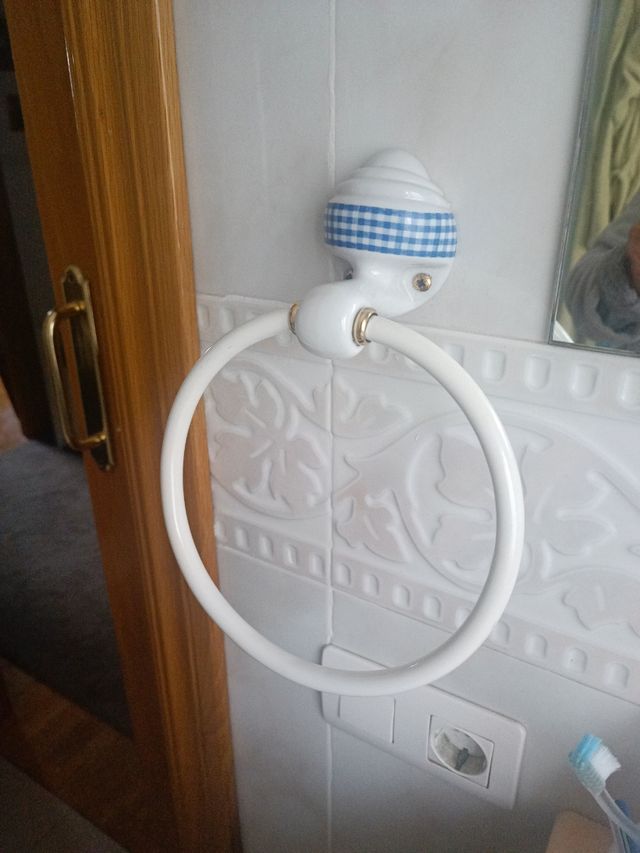 Accesorios baño ceramica cuadros vichy