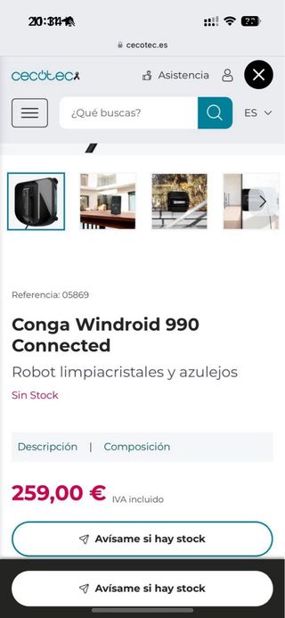 Limpiacristales Conga WinDroid 990