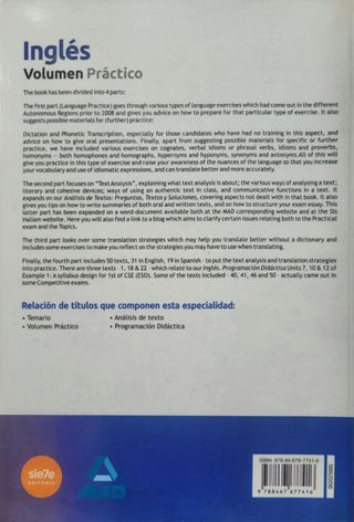Cuerpo de Profesores de Enseñanza Secundaria y EEOOII, inglés. Volumen práctico