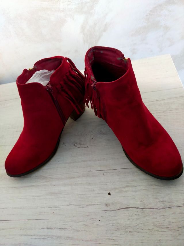 Botines burdeos de ante