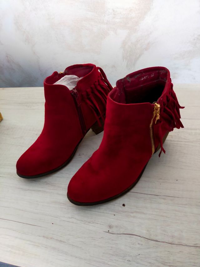 Botines burdeos de ante