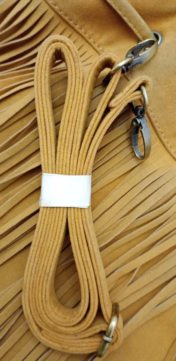 Bolso flecos Mostaza