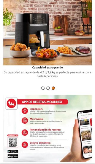 Air fryer Moulinex con grill y ventana de visión.