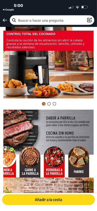 Air fryer Moulinex con grill y ventana de visión.