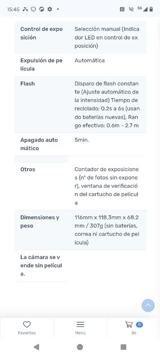 INSTAX mini 8 negro automática flash Foto Digita