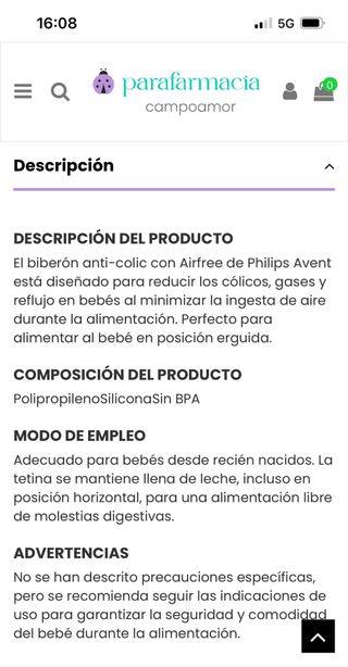 Biberón Philips Avent