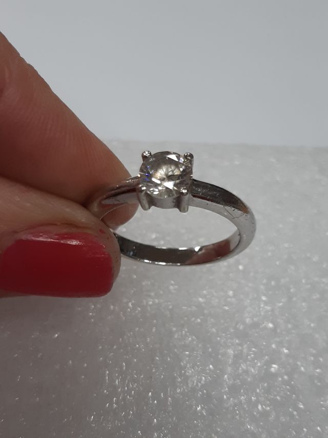 Anello argento 925 "Ti Sento" solitario misura 18