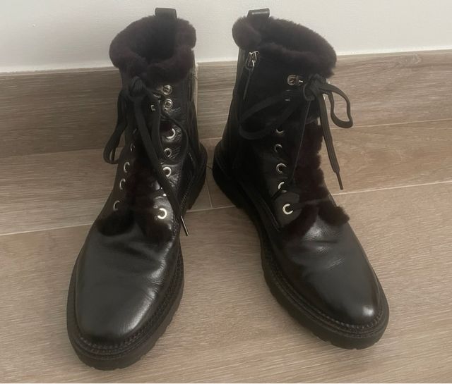 Botas piel negras zara
