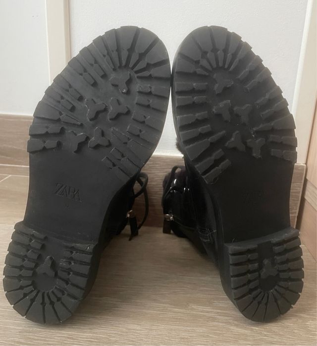 Botas piel negras zara