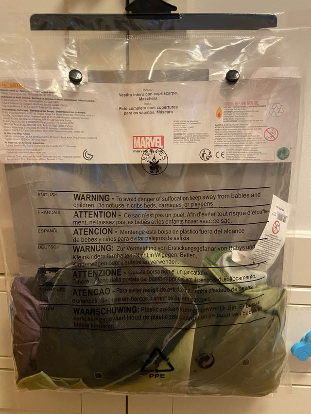 Disfraz Hulk con mascara