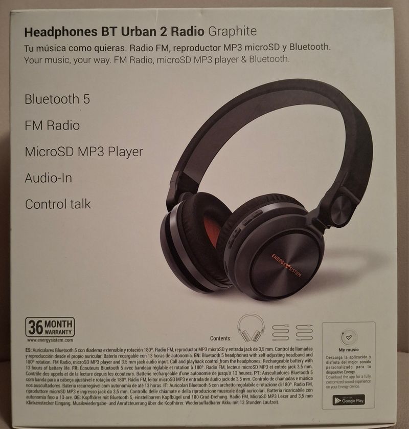 Auriculares Diadema BT Urban Energy Sistem de Segunda mano por