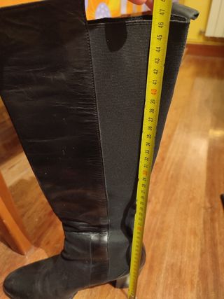 Botas de piel 41 negras con tacón