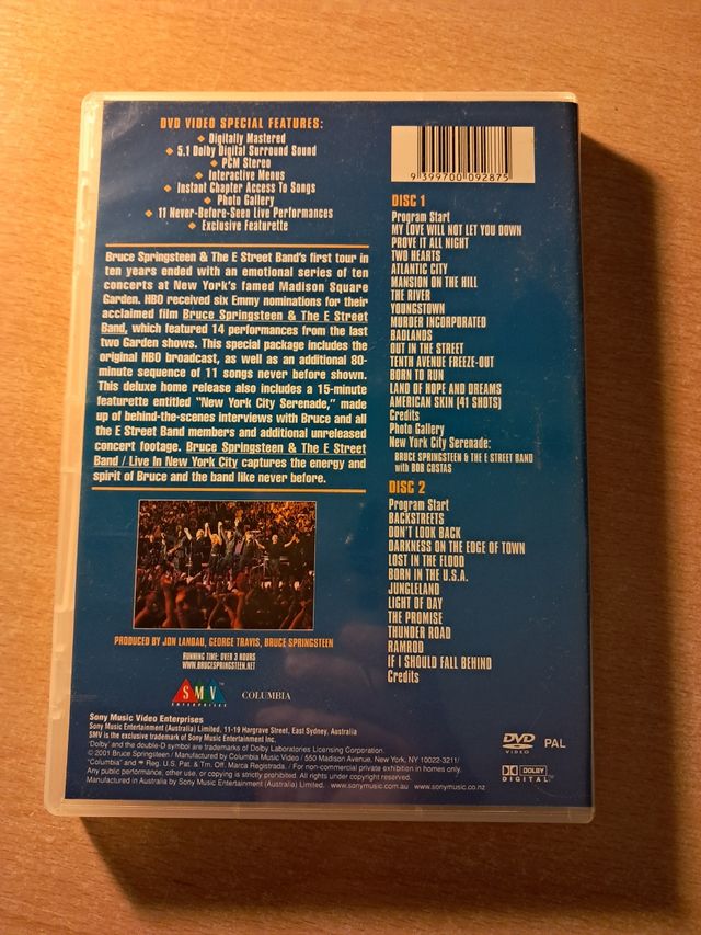 DVD Bruce Springsteen Live in New York City