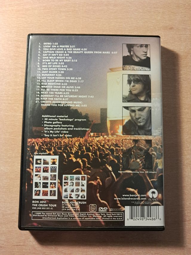 DVD Bon Jovi Crash tour