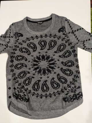 Jersey Desigual gris y negro talla S