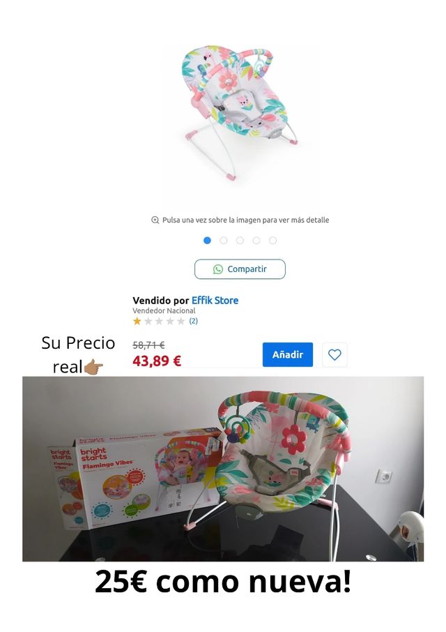 Hamaca bebe vibracion (flamingo)