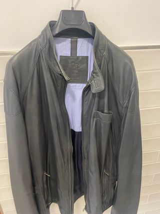Cazadora piel azul antracita hombre XL Massimo Du