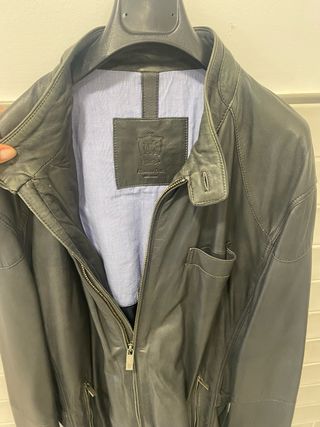 Cazadora piel azul antracita hombre XL Massimo Du