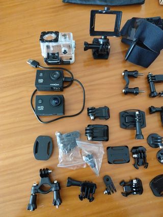 2 Cámaras deportiva 1080p HD y accesorios 