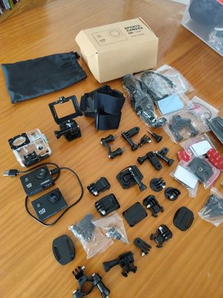 2 Cámaras deportiva 1080p HD y accesorios 